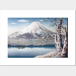 Yamanaka Lake in Winter by Tsuchiya Koitsu Posters and Art